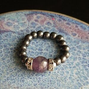 MagneTrim Black and Amethyst Magnetic Stretch Ring
